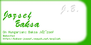 jozsef baksa business card